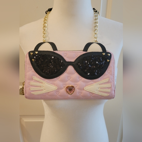 Authentic Betsy Johnson Kitty Cat Crossbody/clutch - Picture 9 of 14